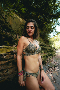 Top transpassado leque dourado - by the sea