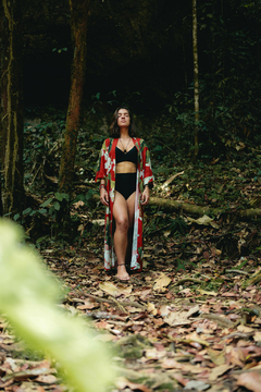 Top transpassado leque dourado - loja online
