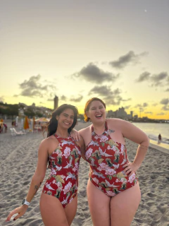 Maiô vazado tsuru vermelho - by the sea