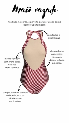 Imagem do Maiô vazado tsuru vermelho