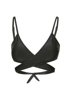 Top transpassado preto