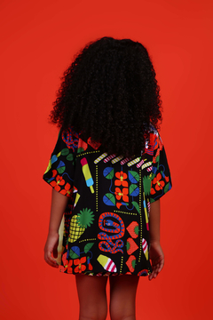 Conjunto Kimono Shorts Festa Noturna Preto - comprar online