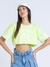 Imagem do Camiseta Cropped Love Spell Verde E Off White