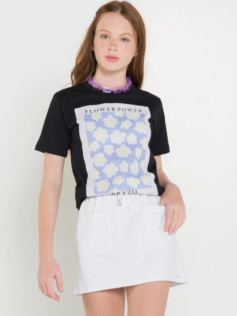 Camiseta Soltinha Estampa Floral