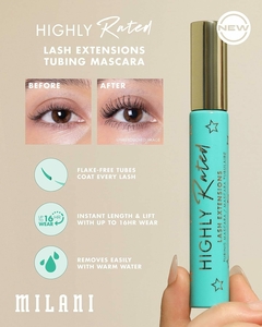 Milani Highly Rated Lash Extension Tubing Mascara 110 Black Noir 10.5Ml - Berenka Make Up
