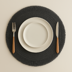 SET X 6 INDIVIDUALES RICE REDONDO NEGRO - comprar online