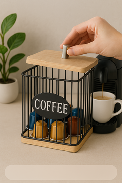 ORGANIZADOR CAPSULAS WOOD CUADRADO en internet