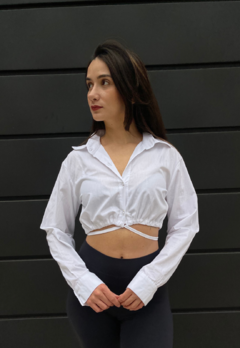 Camisa Branca Cropped Amarração