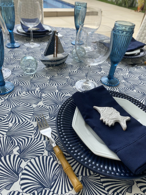 TOALHA CONCHAS AZUL MARINHO