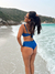 Conjunto Biquini Santorini Azul Top Aro e Calcinha Hot Pant - Mulher Café