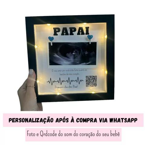 Quadro luminária Batidas do Coração - Presente Pai