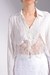 Camisa Renda Lírio - off white - Victória Facó