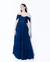 Vestido Xale Júlia - Azul Marinho - Victória Facó