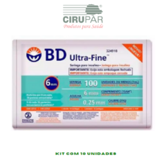 Seringa Insulina 1,0ml 100U 6x0,25 Ultrafine Pacote C/10un - BD