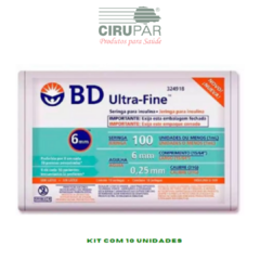 Seringa Insulina 1,0ml 100U 6x0,25 Ultrafine Pacote C/10un - BD