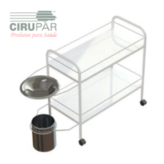 Carro Curativo Com Rodas balde e bacia MT235 - Metalic