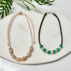 Kit de Materiais para 2 Colares em Macramê! - Fibra Estúdio | Materiais para Macramê