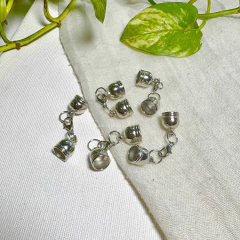 Conjunto montado terminais para colar - Prata Médio Arredondado - comprar online