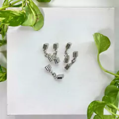 Conjunto montado terminais para colar - Prata Pequeno - comprar online