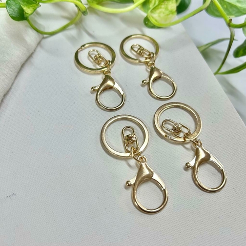 Conjunto 4 unidades Argola + Mosquetão - Dourados