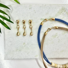 Imagem do Conjunto Montado Terminais para Colar - Dourado Pequeno METAL ZAMAC