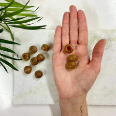 Conta Resina Redonda Nude - Fibra Estúdio | Materiais para Macramê