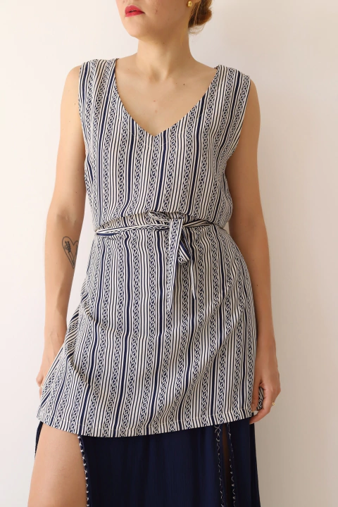 blusa alongada vintage - m