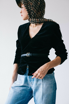 blusa vintage veludo - p - Retroagir