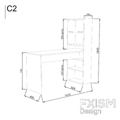 Escritorio Pc Oficina Melamina Nordico Moderno Juvenil C2 - comprar online