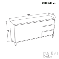 Modular Vajillero Auxiliar Nordico Escandinavo Melamina V4 en internet