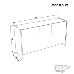 Modular Vajillero Auxiliar Nordico Escandinavo Melamina V5 - comprar online
