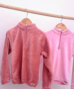 Buzo polar con cierre rosa viejo - tienda online