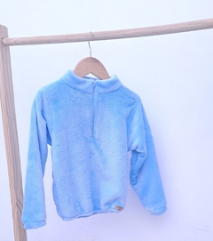 Buzo polar con cierre celeste - tienda online