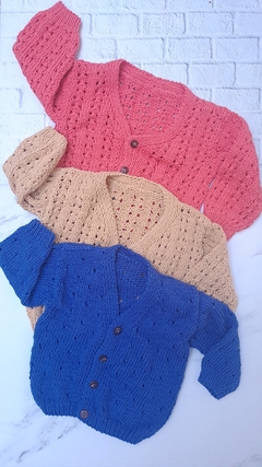 Cardigan tejido calado en internet