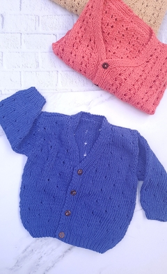 Cardigan tejido calado en internet
