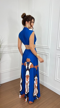 Vestido Elegance Fivela Azul na internet