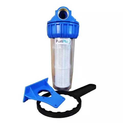 Pre-filtro 10 pulgadas - Carcasa conexión 1 Pulgada con cartucho micro malla plástica filtro agua