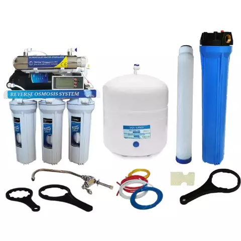 Filtro Desionización de Agua 50 GPD Ósmosis Inversa 6 Etapas Microcontrolado