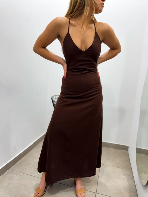 VESTIDO DE LINO ATA ESPALDA (2682)