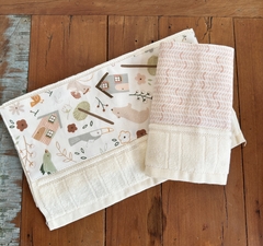 Kit com 2 Toalhas de Boca Canteiro - Retecer - Artesanal e Sustentável, Cestos para organizar a casa toda, brinquedos lúdicos e presentes