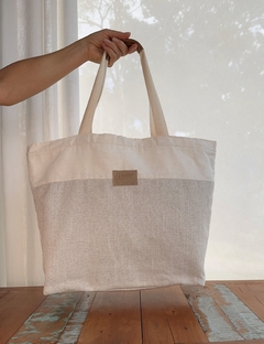 Bolsa Praia Bege Cinza - Retecer - Artesanal e Sustentável, Cestos para organizar a casa toda, brinquedos lúdicos e presentes