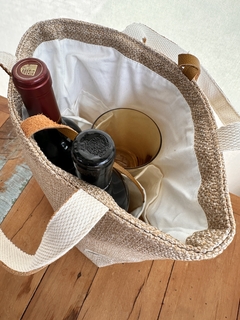 Bolsa Dourada para Vinho e Taça Seriema - Retecer - Artesanal e Sustentável, Cestos para organizar a casa toda, brinquedos lúdicos e presentes