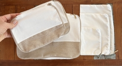 Kit Organizador de Mala com 3 necessaires e 3 malinhas Rústico Claro - Retecer - Artesanal e Sustentável, Cestos para organizar a casa toda, brinquedos lúdicos e presentes