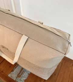 Bolsa Grande de Viagem Enxoval Roupas de Cama e Banho Bege na internet
