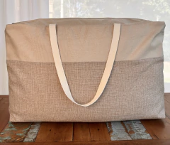 Bolsa Grande de Viagem Enxoval Roupas de Cama e Banho Bege - comprar online