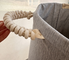 Cesto Balaio Cinza Irerê para mantas - Retecer - Artesanal e Sustentável, Cestos para organizar a casa toda, brinquedos lúdicos e presentes