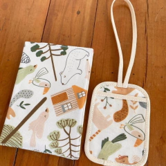 Kit Capa Passaporte com Tag para Mala Bosque na internet