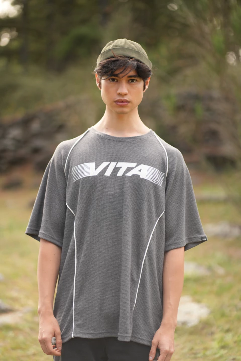 Remera Waffle Escala Gris Oscuro - comprar online