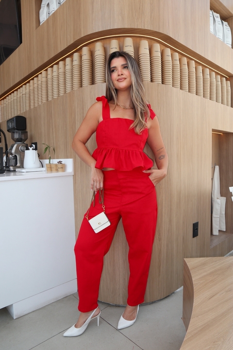 Calça - Linho VERMELHO | REF 059