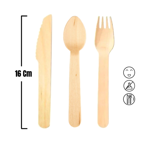 Set de Cubiertos de Bambu 16cm